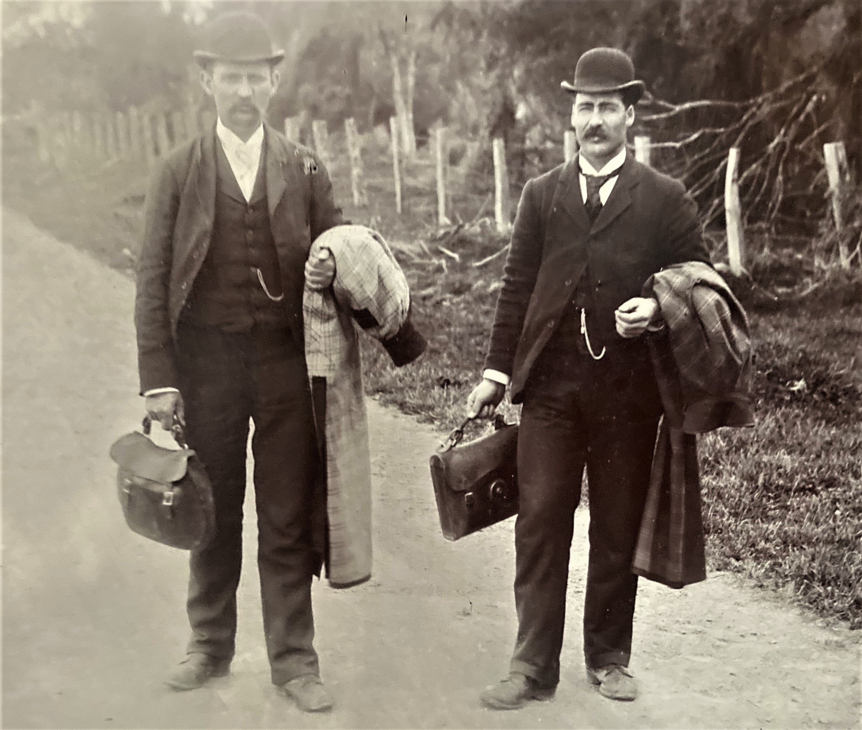 Hans Jensen and Almon Butterfield during their mission in New Zealand, Between 1896 – 1900